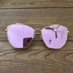 Gold Frame Pink Lens Sunglasses